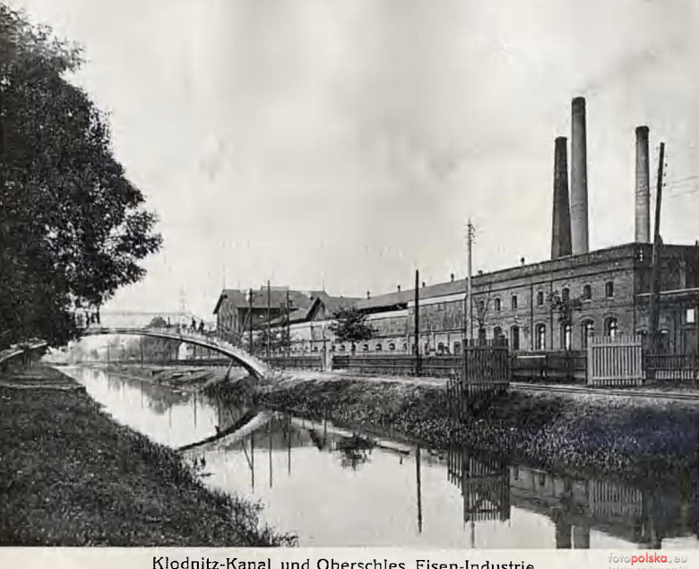 Widok na zabudowania Fabryki Drutu ok.1890 r.